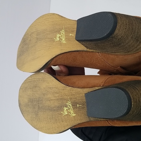 Very Volatile Hillside Tan Fringe Leather Suede Boots 7 - Picture 9 of 10